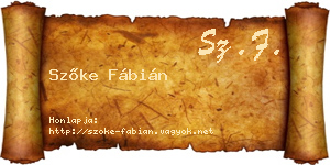 Szőke Fábián névjegykártya