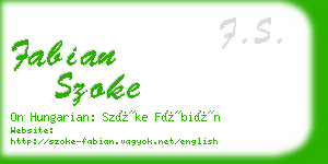 fabian szoke business card